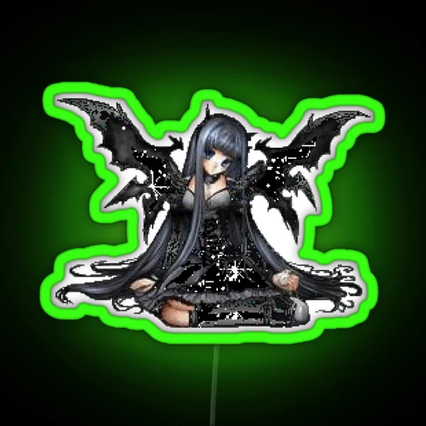 Pixel Goth Demon Girl RGB Neon Sign
