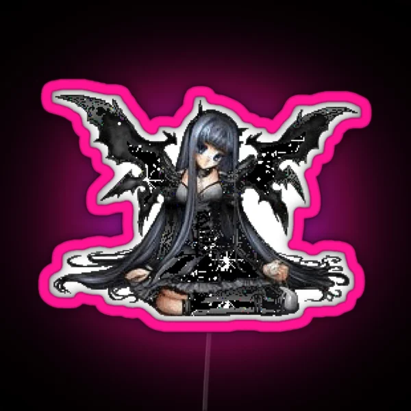 Pixel Goth Demon Girl RGB Neon Sign