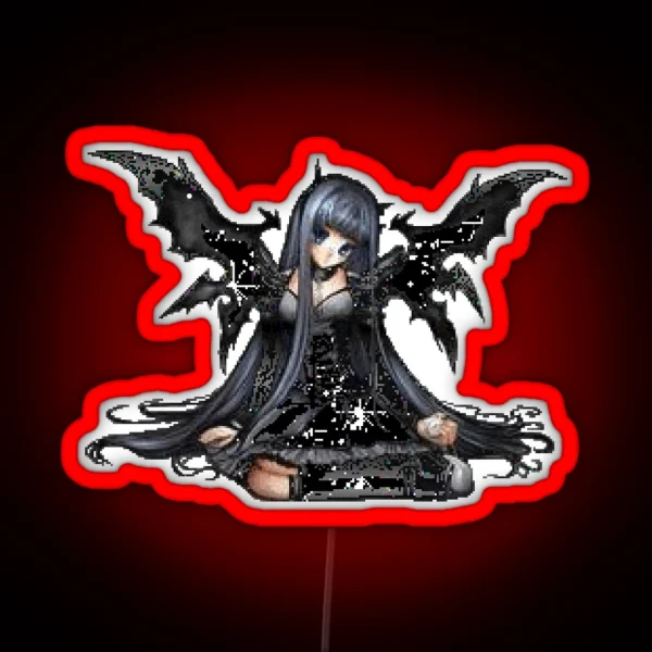 Pixel Goth Demon Girl RGB Neon Sign