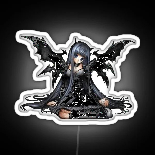 Pixel Goth Demon Girl RGB Neon Sign