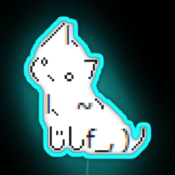 Pixel Kitteh RGB Neon Sign