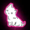 Vibrant Pixel Kitteh ASCII Art LED Display Sign in Neon Colors