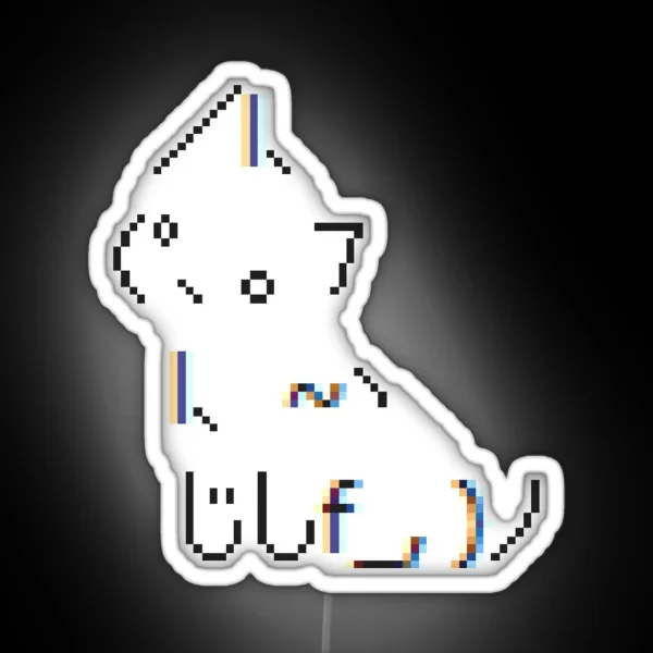 Pixel Kitteh RGB Neon Sign