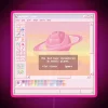 Vibrant pixel pink galaxy effect on colorful neon LED signs