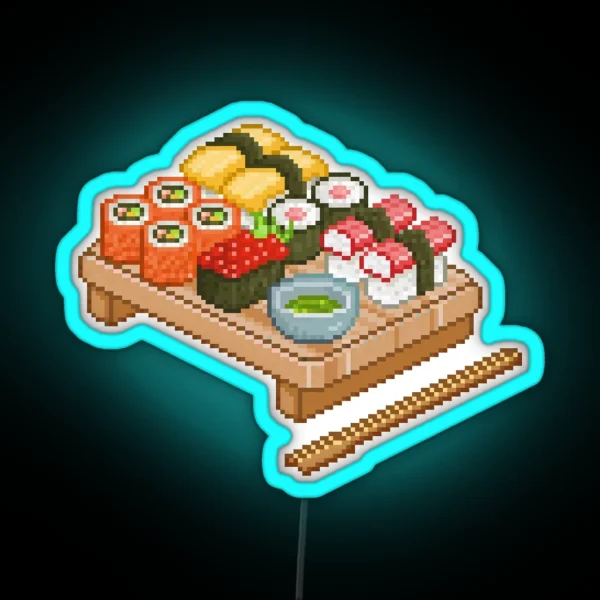 Pixel Sushi RGB Neon Sign
