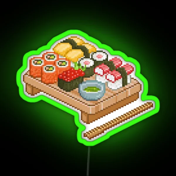 Pixel Sushi RGB Neon Sign