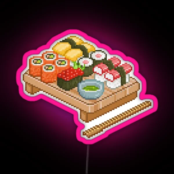 Pixel Sushi RGB Neon Sign