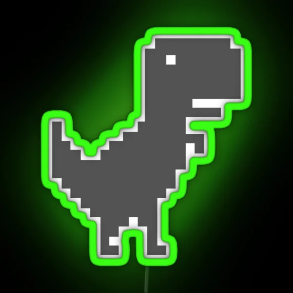 Pixel T Rex RGB Neon Sign