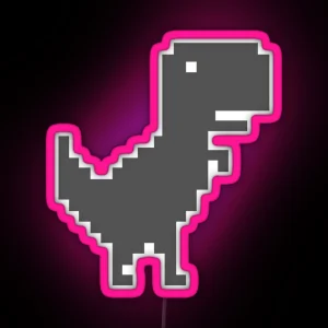 Pixel T Rex RGB Neon Sign