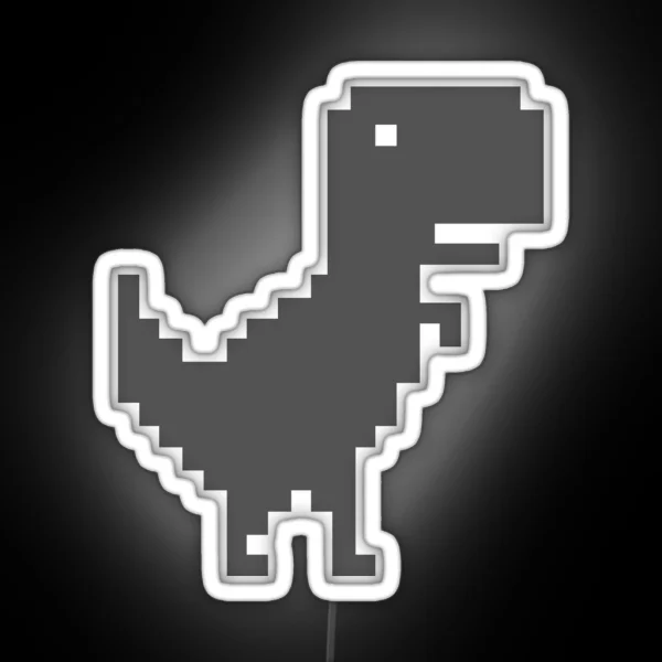 Pixel T Rex RGB Neon Sign