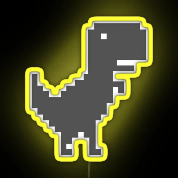 Pixel T Rex RGB Neon Sign