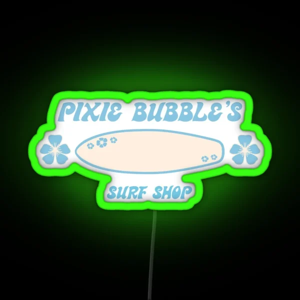 Pixie Bubbles Surf Shop RGB Neon Sign