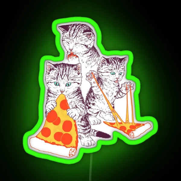 Pizza Kittens RGB Neon Sign