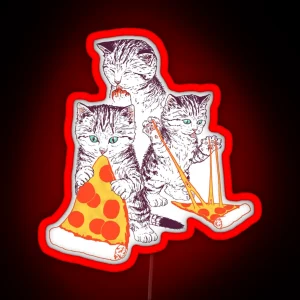 Pizza Kittens RGB Neon Sign