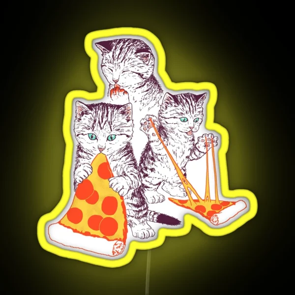 Pizza Kittens RGB Neon Sign