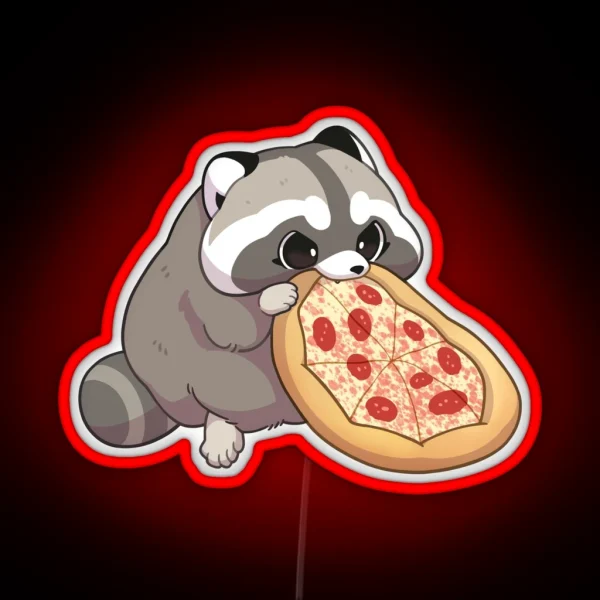 Pizza Raccoon RGB Neon Sign