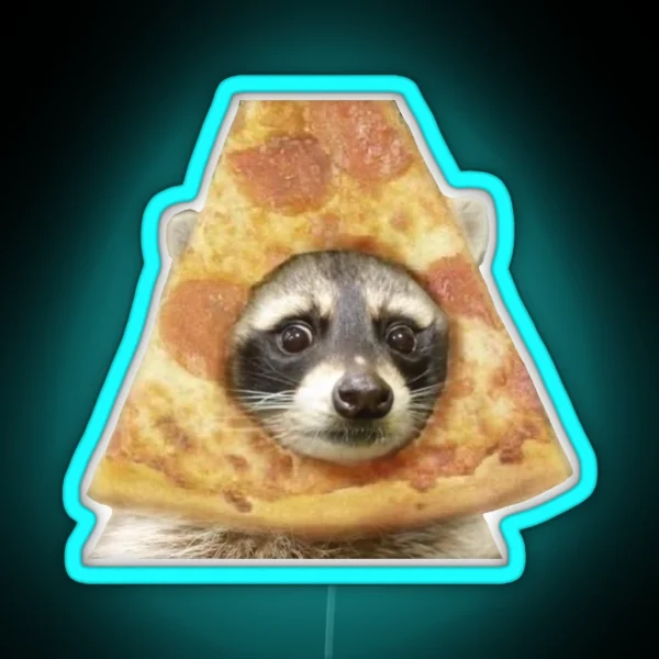 Pizza Raccoon RGB Neon Sign