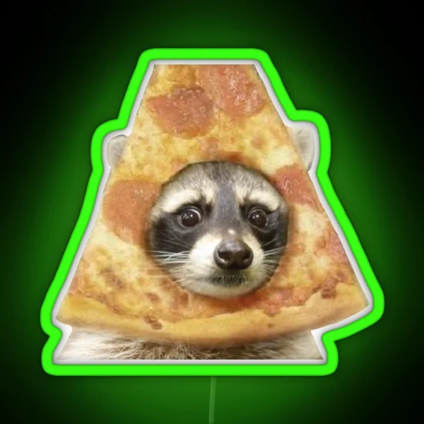 Pizza Raccoon RGB Neon Sign