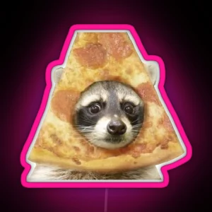 Pizza Raccoon RGB Neon Sign