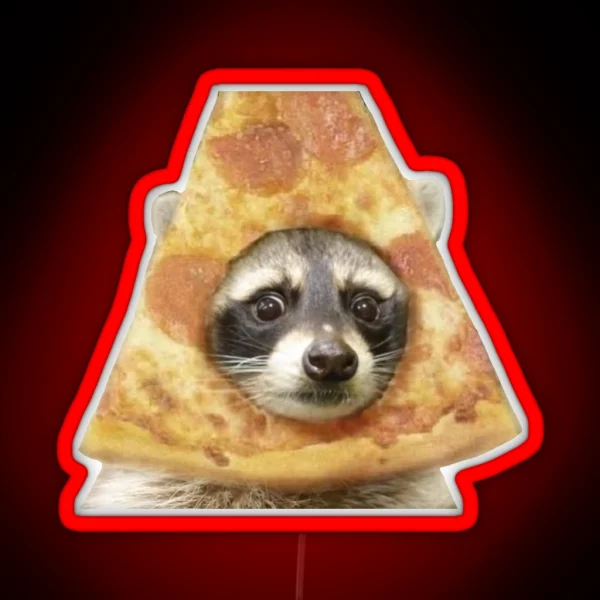 Pizza Raccoon RGB Neon Sign
