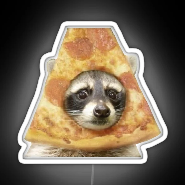 Pizza Raccoon RGB Neon Sign