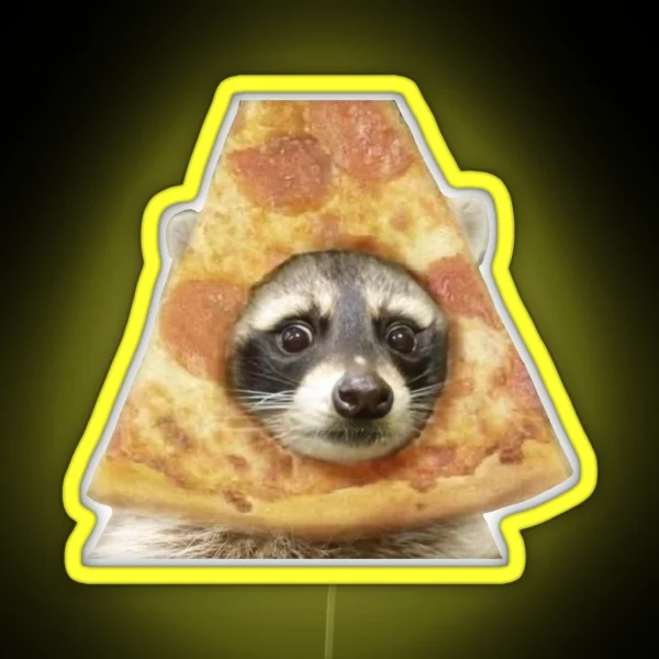 Pizza Raccoon RGB Neon Sign