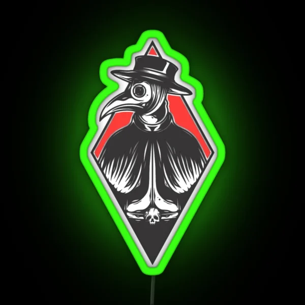 Plague Doctor Red Diamond RGB Neon Sign