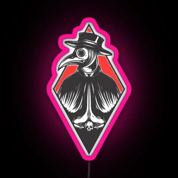 Plague Doctor Red Diamond RGB Neon Sign