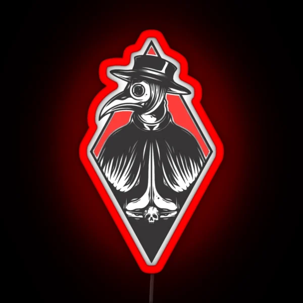 Plague Doctor Red Diamond RGB Neon Sign