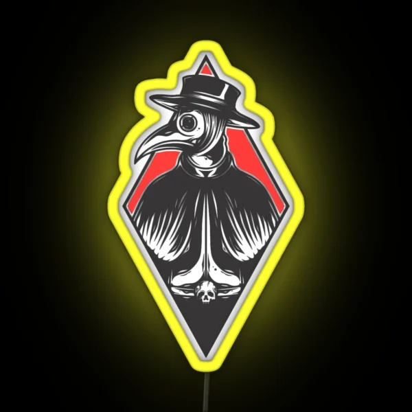 Plague Doctor Red Diamond RGB Neon Sign