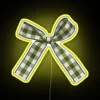 Vibrant Plaid Green Bow LED Lighted Neon Sign with RGB Colors
