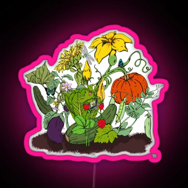 Plants Garden Vegetables Fruit Nature Gift Idea RGB Neon Sign