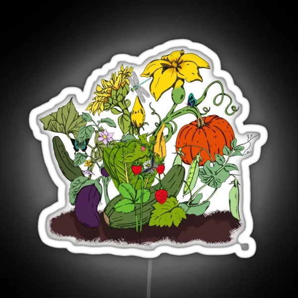 Plants Garden Vegetables Fruit Nature Gift Idea RGB Neon Sign