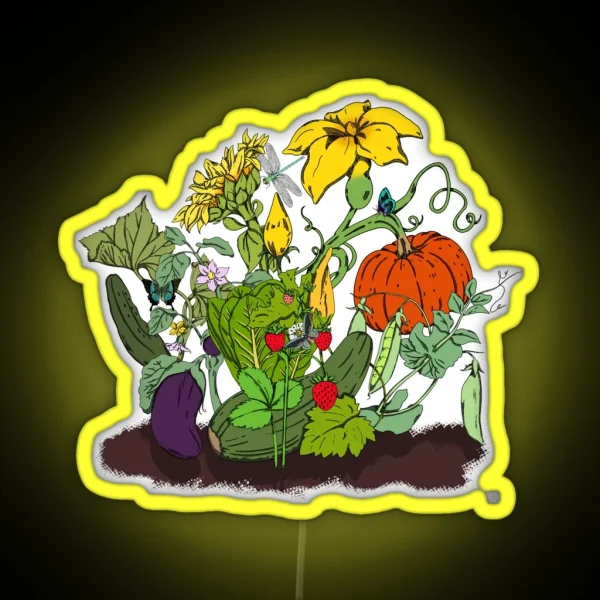 Plants Garden Vegetables Fruit Nature Gift Idea RGB Neon Sign