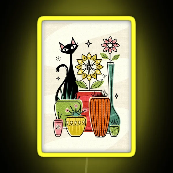 Plants Pots And A Pussycat Studioxtine RGB Neon Sign