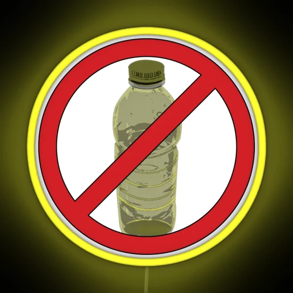 Plastic Bottle Not Allowed RGB Neon Sign