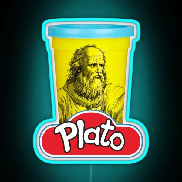Plato Play Doh Philosophy Pun RGB Neon Sign