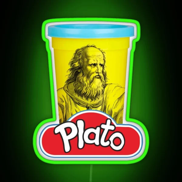 Plato Play Doh Philosophy Pun RGB Neon Sign