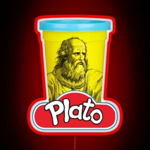 Plato Play Doh Philosophy Pun RGB Neon Sign