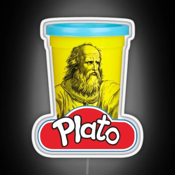 Plato Play Doh Philosophy Pun RGB Neon Sign