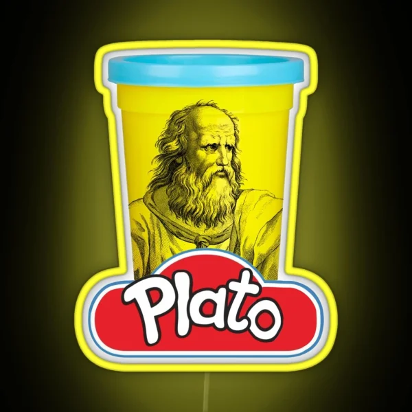 Plato Play Doh Philosophy Pun RGB Neon Sign