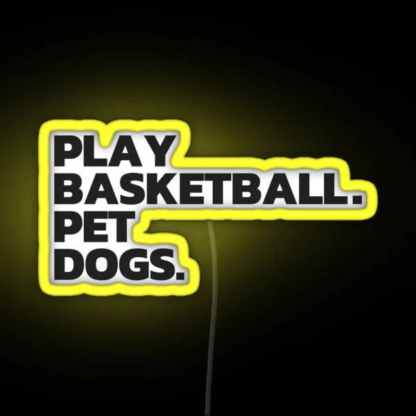 Play Basketball Pet Dogs RGB Neon Sign