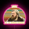 Eye-catching musical themed neon sign with colorful RGB lighting effects.