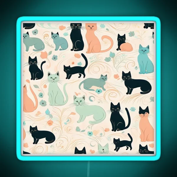 Playful Cats RGB Neon Sign
