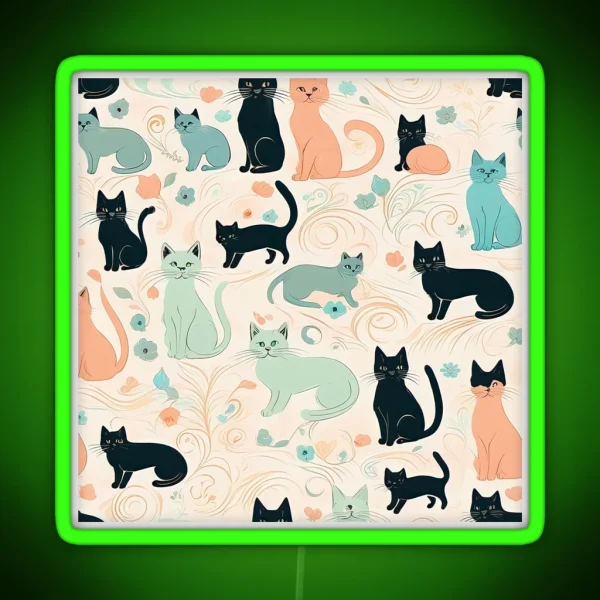 Playful Cats RGB Neon Sign
