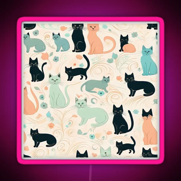 Playful Cats RGB Neon Sign