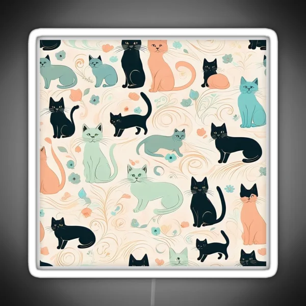 Playful Cats RGB Neon Sign