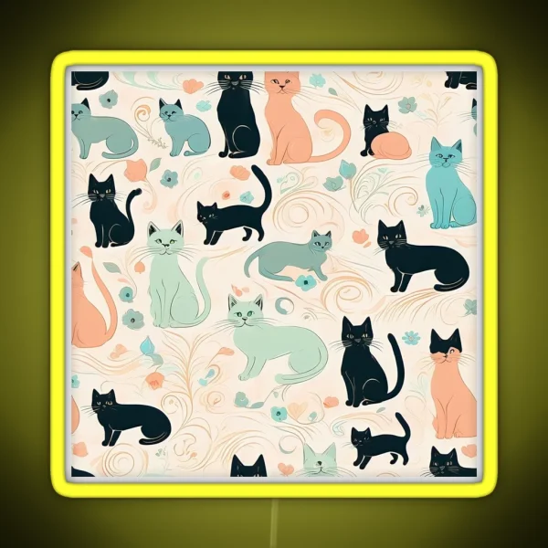 Playful Cats RGB Neon Sign