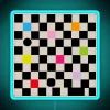 Colorful playful neon wall decor with vibrant checkered LED accents.