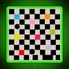 Colorful playful checkered pattern neon sign with modern RGB lighting